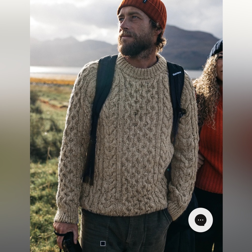 Finisterre Cabet Heavyweight Wool CableKnit Jumper/ fisherman’s Sweater - Picture 10 of 10